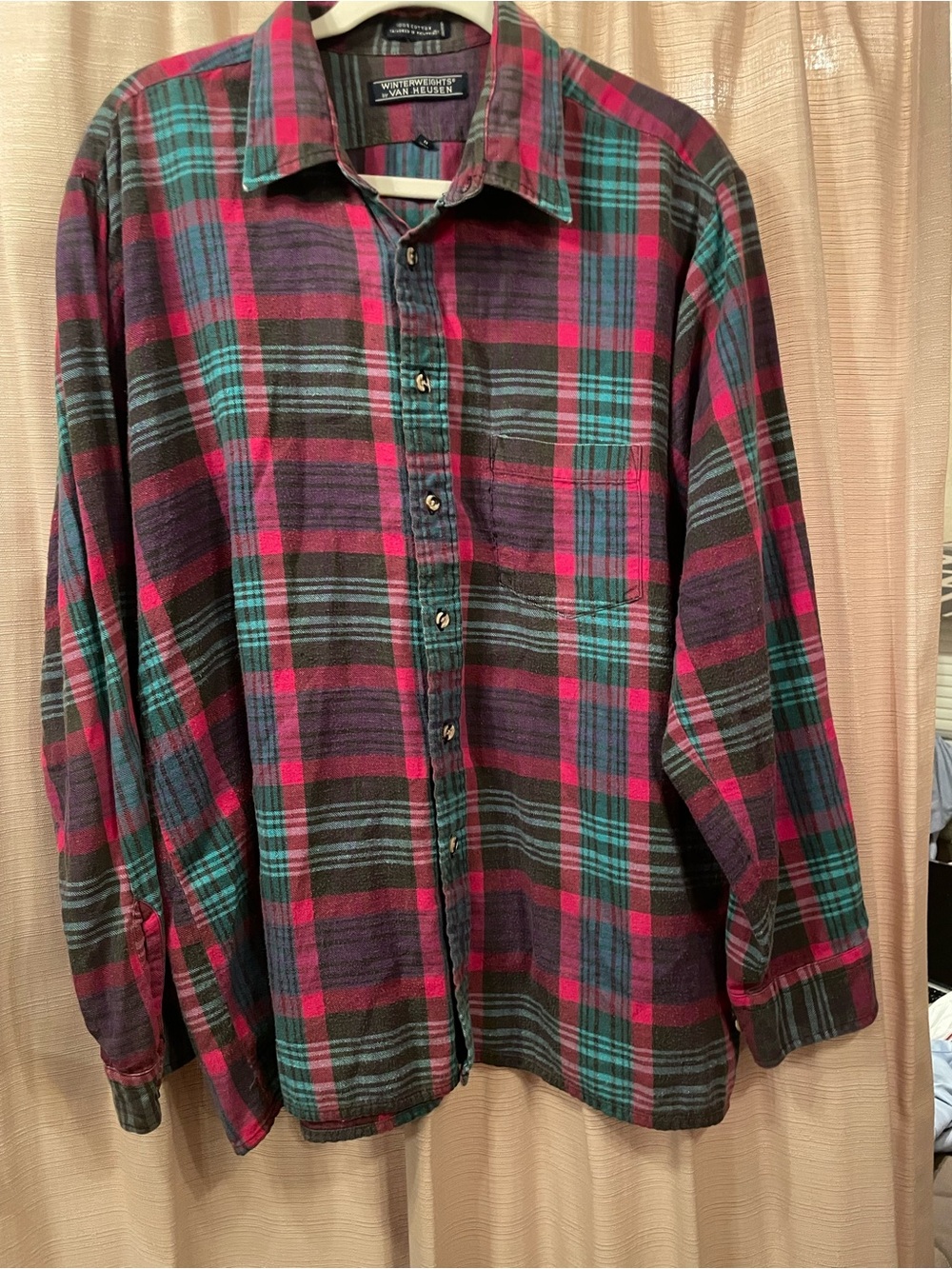 Van Heusen Men's Plaid 100% Cotton Vintage Shirt